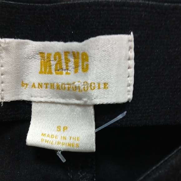 Maeve By Anthropologie Small Petiite SP Pull on Black Cropped Ankle w/ Leg Split - Picture 4 of 7